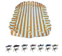 Waterproof 2-Seater Garden Swing Canopy Replacement Roof 210D Ox Fabric Stripe Design Fits Outdoor Swing Chair (164x114cm/65x45in)