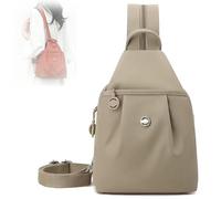 Waterproof 2-Way Commuter Bag, Convertible Travel Bag, Small Backpack Purse for Women, Anti-Theft Travel Tote, Mini Oxford Cloth Travel Daypack for Fitness Commuting Travel (Khaki)