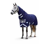 Waterproof 200g 1200 Denier Ripstop Heavy Duty Turnout Rug Extra Deep with Detachable Neck (Navy Blue, 6'6)