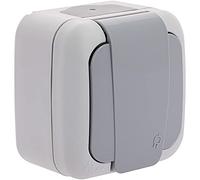 Waterproof 2P+T socket grey