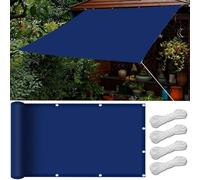 Waterproof 2x6.5m Dark Blue Water Repellent & Windproof Balcony Awning with Eyelets Perfect for Balcony & Garden Shade Solutions