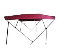 Waterproof 3 Bow Top Boat Cover Canvas Sun Shade Canopy with Aluminum Frame Support Poles Mounting Hardware & Storage Boot (72" L x 46" H x 54" 60" W)