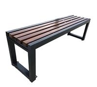 Waterproof 3 Seater Metal Garden Bench Afable Outdoor Park Bench Without Backrest Available in 11 Colors for Balcony Patio and Garden Light Brown (180 x 40 x 45 cm)