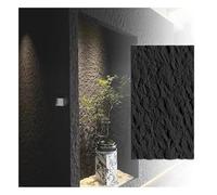 Waterproof 3D Faux Stone Wall Panels - Lightweight PU Cement Brick Wainscoting for Interior Decor TV Wall & Living Room Black 47.2x23.6in 12 PCS