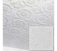 Waterproof 3D Foam Peel and Stick Ceiling Tiles 27.6"x27.6" Wall Panels for Living Room/Bedroom/Office 90 Pack Each Covers 5.27 Sq.FtEasy Installation Modern Design