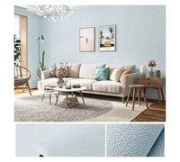 Waterproof 3D Wall Stickers Linen 3D Foam Self-Adhesive PVC Solid Color Thickened Waterproof Background Wall(Diatom Azure Blue,280cmx50cm)