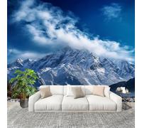 Waterproof 3D Wallpaper Mural 300x210 cm Nature Mountains Landscape Home Decor Removable Photo Wallpaper Blue HD Non-Woven Murals Seamless Splicing UV Protection Wall Stickers