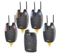 Waterproof (4Pcs Carp Fishing Bite Alarm With Snag Ear Bar And 1Pcs Wireless Receiver ）Set