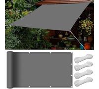 Waterproof 4x4m Windproof and Water Repellent Awning Fabric Rectangular Patio with Mounting Ropes for Garden Camping and Outdoor Use Dark Grey