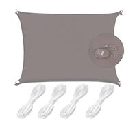 Waterproof 4x8m Square Sun Shade Sail - 98% UV Protection Weather-Resistant Tear-Resistant Canopy for Backyard Garden Terrace Carport Pool with Tension Ropes - Khaki