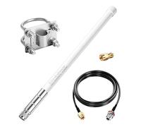 Waterproof 5.8dBi Lora 915MHz Fiberglass Antenna with 20Ft Low Loss KMR195 Cable for Helium Hotspot RAK Nebra Bobcat 300 SenseCAP M1 Hotspot HNT Miner Heltec V3 Meshtastic LORA32 915MHz LoRa Module
