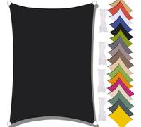 Waterproof 5x5m Sun Shade Sail - UV 95% Resistant Canopy for Pool Garden Terrace Park & Camping - Durable Black Umbrella Cover for Outdoor Protection