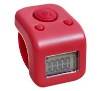 Waterproof 6-Digit Handheld Tally Counter - Magnetic Charging Finger Clicker with LCD Backlight, 20-Day Battery Digital Number Counter for Pitches, Steps, Scores (Red)