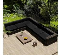 Waterproof 65cm Patio Rattan Cushion Covers Set of 6 Removable Chair Seat Pads Cover for Indoor & Outdoor Furniture