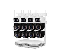 Waterproof 6MP HD Dual Lens PTZ WIFI IP Home Security Surveillance Camera System 8CH NVR Video H.265 CCTV Kit(None,8CH NVR and 8 Cam)