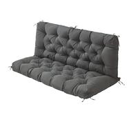 Waterproof 8cm Thick Outdoor Swing Cushion with 7 Ties & Backrest Soft Patio Bench Cushion for 2 3 Seater Swing Chair Dark Gray 59x39x3.9in Non Removable