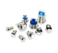Waterproof 8MM/10/12/16/19/22MM Self-Lock Metal Push Button Switch ON OFF Latching Switch Reset Car Power Start Switch(10mm,Screw Normal Open)