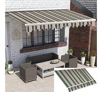 Waterproof 8x9ft Replacement FabricUV Protect Polyester Canopy Cloth Retractable Sun e Cover forDoors Dec & Markets Multi Stripe Design