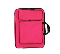 Waterproof A3 Portfolio Case - Artist Bag with Shoulder Strap - Perfect for Drawing Boards Paint Palettes Brushes and Penc - Stylish Pink Color