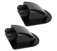 Waterproof ABS Solar Dual Cable Introduction Gland Box, Suitable for Double Cable Waterproof Protection Shell of Solar Panels in RVs, Boats, Roofs, and Engine Rooms 2 Pack (Black)