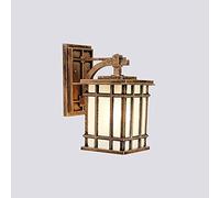 Waterproof Ac American Industrial Style Outdoor Wall Lantern, Creative Square Villa Decoration Outdoor Wall Mount Light, Black Finish Exterior Wall Sconce Light, Energy-Saving Outside Lamp,Metal