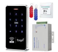 Waterproof Access Control System Kit Home Security Door Entry System Tuya APP Unlock,Power Supply DC 12V,Door Switch Button，Without Lock