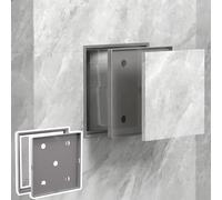 Waterproof Access Panel for Tile Wall, Flush Mount Plastic Inspection Hatch, Snap In Bathroom Shower Service Door, Ceiling Wall Hole Cover(Gray,20x20cm(7 7/8"x7 7/8"))