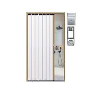 Waterproof Accordion Door with LockBlackout Barn Folding Gate for Office Patio Bathroom BackyardAluminum Heat Insulation (70x80in / 178x203cm)
