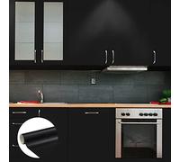 Waterproof Adhesive Vinyl Roll for Kitchen, Cabinet, Cabinet, Door - Wall Sticker H60 x L200 cm - Black