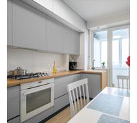 Waterproof Adhesive Vinyl Roll for Kitchen, Cabinet, Cabinet, Door - Wall Sticker H60 x L200 cm - Light Grey