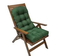 Waterproof Adirondack Chair Cushions with Ties | Thick High Back Seat Pads for Outdoor/Indoor Use | Dark Green Wicker Chair Cushions for Comfort & Style