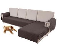 Waterproof Adjustable Chaise Lounge Sofa Cover | Non-Slip 2-3 Seat Couch Protector | Soft Chocolate Fur Shield | Size L for Ultimate Protection & Style