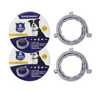 Waterproof Adjustable Dog Collar 2-Pack, Antibacterial Puppy Collar with Natural Essential Oils for Infection Prevention, Long-Lasting 16-Month Protection, Fits Dogs Aged 7+ Weeks (62cm)