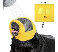 Waterproof Adjustable Dog Shower Cap with Clear Baffle, Waterproof Dog Ear Covers for Bath, Pet Eye Ears Protection Shower Cap in Bathing, Grooming, Swimming, Outdoor (Yellow)