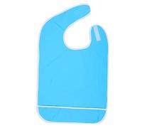 Waterproof Adult Bib, Anti-oil Wide Coverage Dining Aid Bib Protector for Elderly Seniors and Disabled Reusable Leakproof Apron(45 x 65cm/17.7 x 25.6in-Blue)