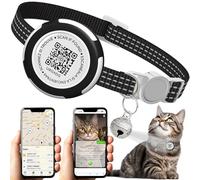 Waterproof Airtag Cat Collar, Lightweight Breakaway Cat Airtag Collar with QR ID Tag & Reflective for Apple Air tag, Hidden GPS Tracker Holder with QR Code Pet Name Tag for Cats, Kittens (9-13inch)