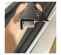 Waterproof Aluminum Drip Edge Profile with LED Channel | Modern Eave Flashing, Outward Walls Balcony Patios Concrete for Redirects Raindrop(Black,L2.7m/106.3″)