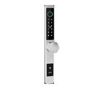 Waterproof Aluminum Glass Door Lock Bluetooth Fingerprint Digital Code TTLock App Smart Sliding Door Lock (Color : Silver 4585) Vision