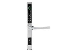 Waterproof Aluminum Glass Door Lock Bluetooth Fingerprint Digital Code TTLock App Smart Sliding Door Lock (Color : Silver 4585) Vision