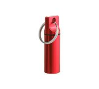 Waterproof Aluminum Pill Box Portable Keychain, Outdoor Pill Storage Case Capsule Tablet Container Keychain Holder(red)