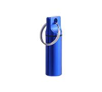 Waterproof Aluminum Pill Box Portable Keychain, Outdoor Pill Storage Case Capsule Tablet Container Keychain Holder(Blue)