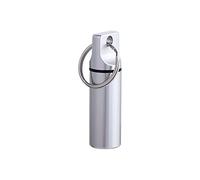 Waterproof Aluminum Pill Box Portable Keychain, Outdoor Pill Storage Case Capsule Tablet Container Keychain Holder(Silver)