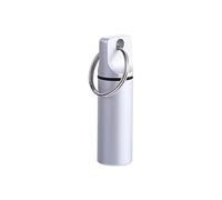 Waterproof Aluminum Pill Box Portable Keychain, Outdoor Pill Storage Case Capsule Tablet Container Keychain Holder(Matte Silver)