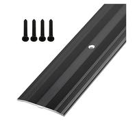 Waterproof Aluminum Threshold Strips 6cm Wide Door Threshold Strip 80-150cm,Flat Floor Transition Strip For Laminate Wood Tile Vinyl(Black,85cm/33.5in)
