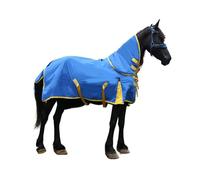 Waterproof and Breathable Horse Fly Sheet with Neck - Adjustable UV Protection for Pony and Horse in Summer Spring Winter(Blue regular (M))