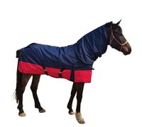 Waterproof and Breathable Horse Fly Sheet with Neck - Adjustable UV Protection for Pony and Horse in Summer Spring Winter(Navy (L))