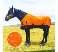 Waterproof and Breathable Horse Sheet|Horse Blankets for Real Horses|Adjustable with Tail Rainy Day Choices for Horses(66", Orange)