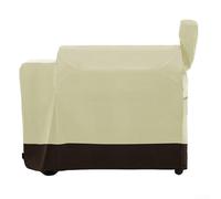 Waterproof and dustproof BBQ grill cover using 420D Oxford material, designed to protect your grill from snow, rain, sun exposure, and falling debris during all seasons (Beige and Coffee)
