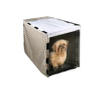 Waterproof and dustproof Oxford cloth dog cage cover with secure four sided attachment to protect pets from rain and wind, creating a cozy and private retreat for dogs