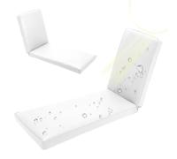 Waterproof and Fade Resistant Sun Lounger Cushions, Comfortable Sunbed Cushions, Sun Lounger Replacement Cushion In/Outdoor Patio Lounger Pads with Removable Cover,40 White,193x56x10cm